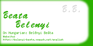 beata belenyi business card
