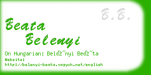 beata belenyi business card